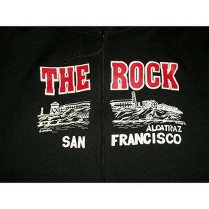 The Rock Alcatraz Men's Sweatshirt Black Size XL San Francisco Zipper Hooded